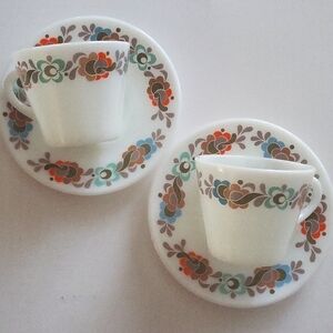 Vintage Pyrex Carnaby Tempo Cup and Saucer Set Of 2